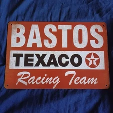 Metal Sign 8"X12" Wall Art Man Cave Garage Bar Gas Station Bastos Racing Team