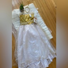 Girls' Fairy Costume Dress with Gold and White Tulle