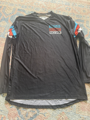 #ad Troy Lee Designs Black Red White Blue Long Sleeve Mountain Bike Jersey Men Large $29.99