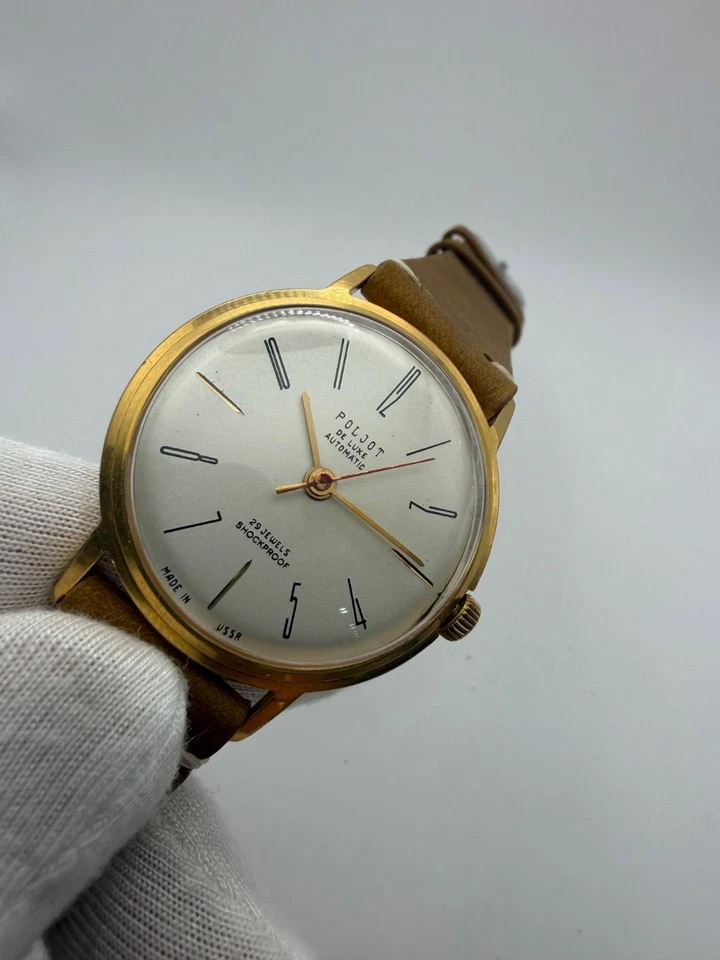 Reloj Pulsera Vintage URSS Poljot De LUXE 29 Joyas Soviético Automático Foto 3 de 4
