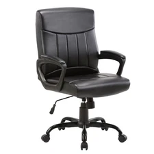 CLATINA Mid Back Leather Office Executive Chair with Lumbar Support and Padded 