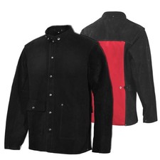 Leather Welding Jacket - Heat Flame-Resistant Heavy Duty Split Cowhide Leat...