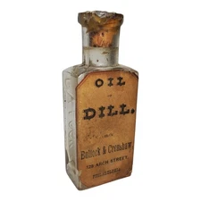 Bullock & Crenshaw Oil of Dill Label Bottle Philadelphia PA 3"
