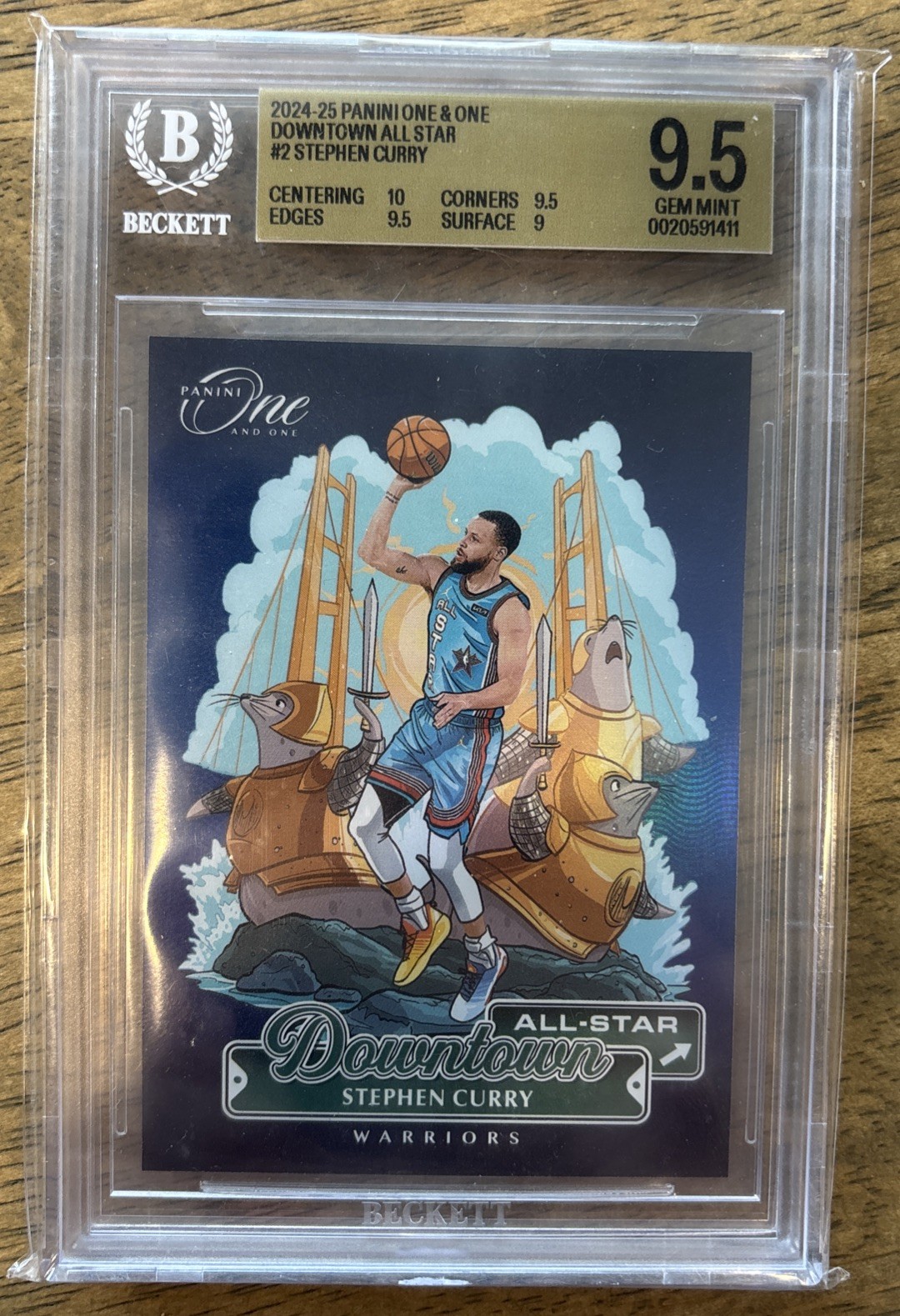 Stephen Curry #2 Basketball Cards 2024 Panini One and One Downtown All Star trading card — raw and PSA graded price guide