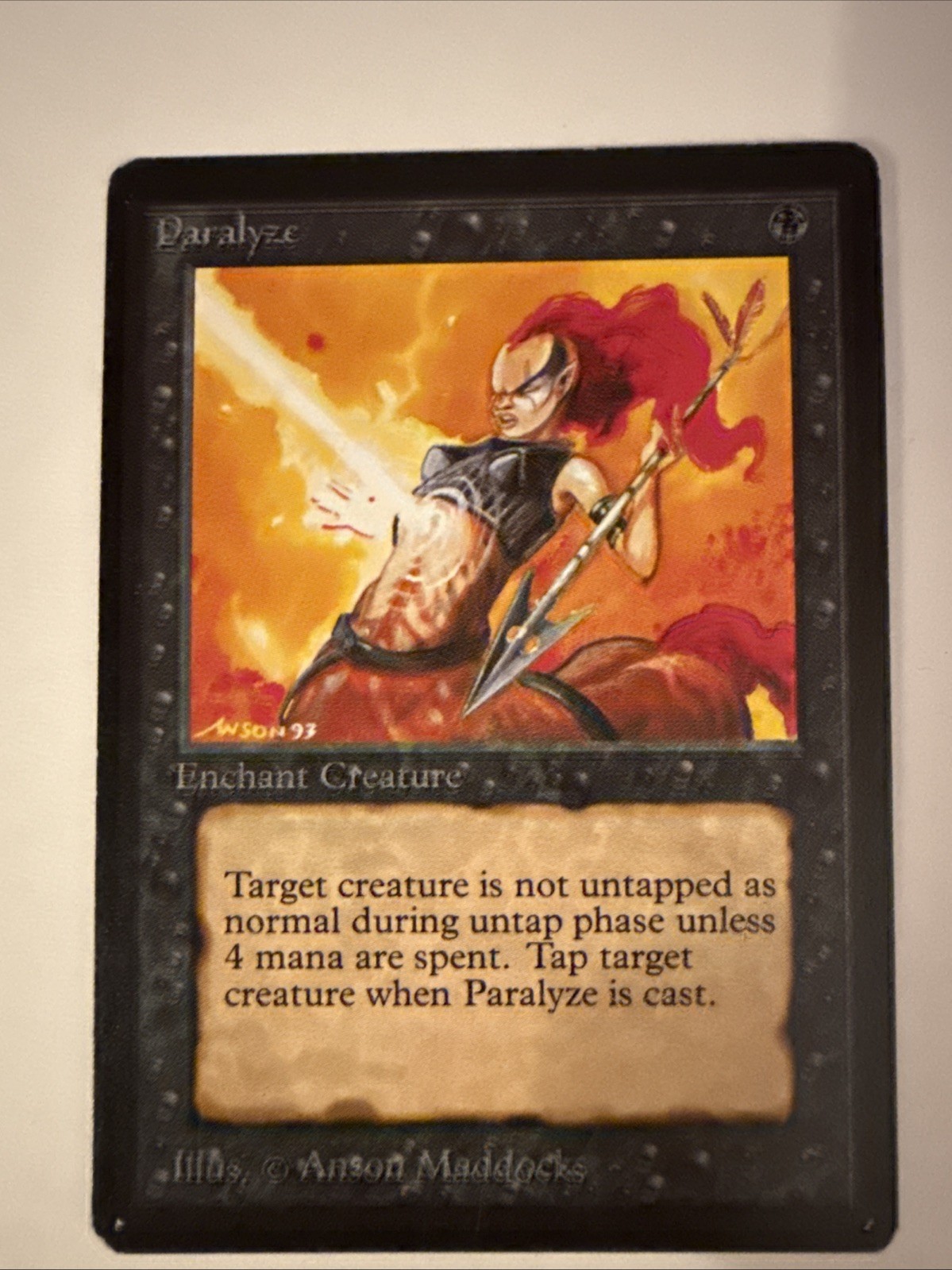 Paralyze Limited Edition - Beta Edition Regular Magic The Gathering MTG