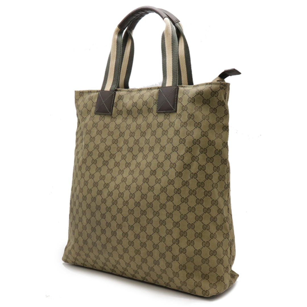 Gucci GG Canvas Sherry Line Tote Bag Light Khaki Leather Used thumbnail 2