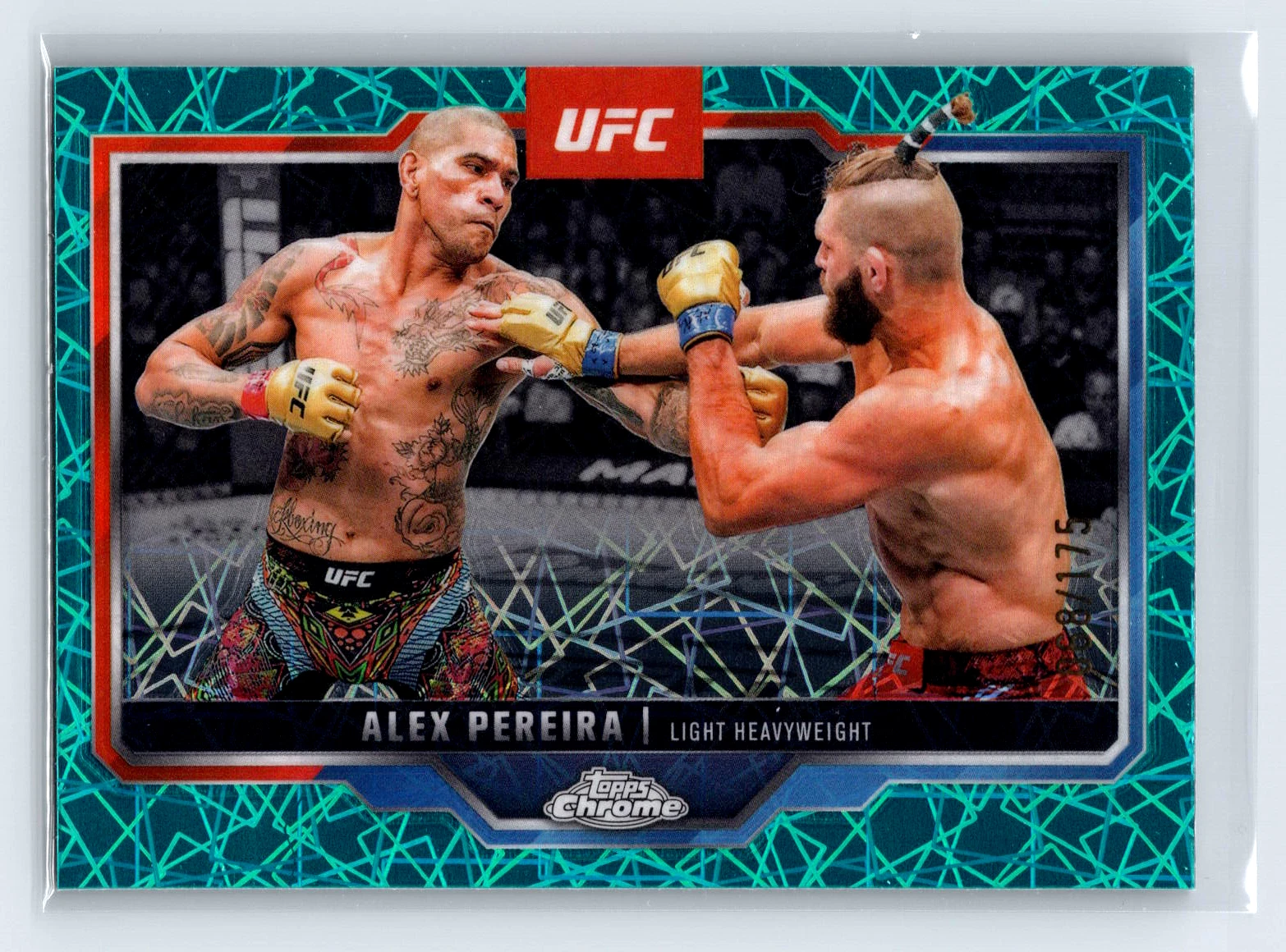 Alex Pereira 2025 Topps Chrome UFC Teal Lazer Refractor /175 #2