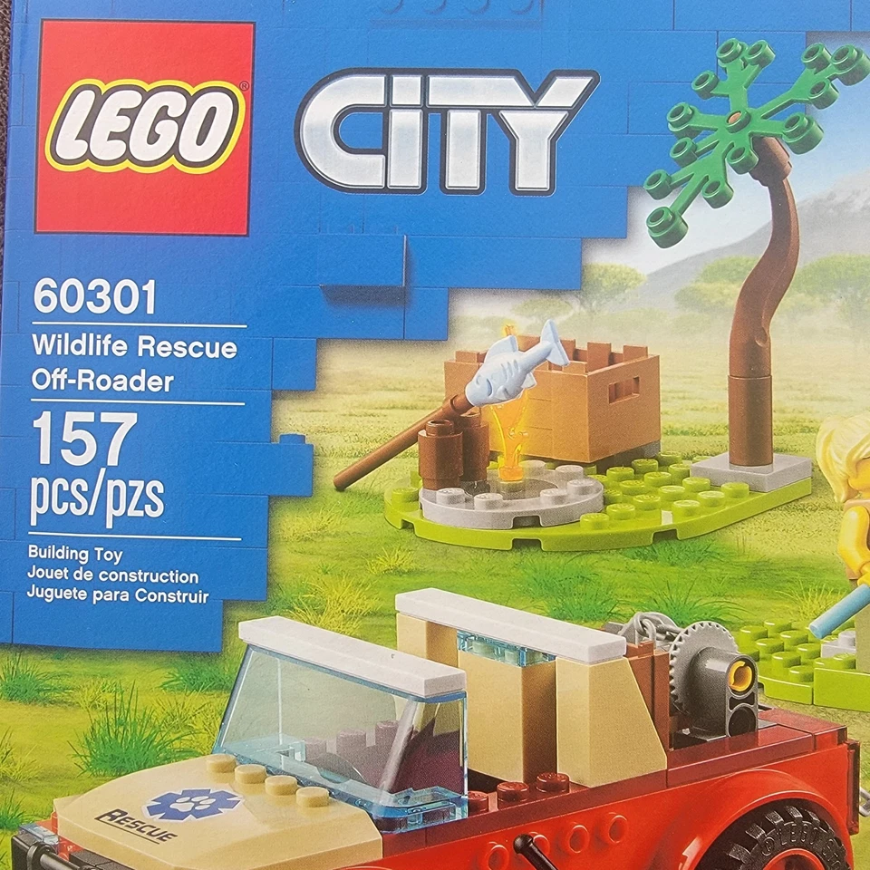LEGO City Wildlife Rescue Off-Roader 60301 Mini Figs Lion Cub Snake Toy RETIRED  - Image 2 of 4