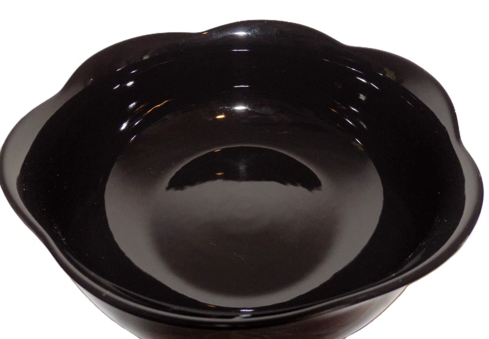 Mikasa Rondo EJ702 Tango Floral Black Oval Serving Bowl Oven To Table Japan VTG - Image 2 of 4