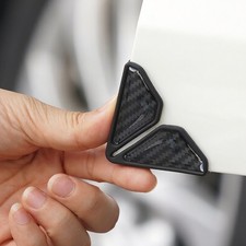 2PCS Car Door Corner Guards, Carbon Fiber Auto Front Door Edge Black Sport