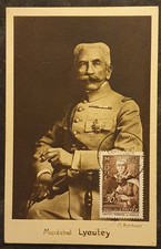 1954 CARTE MAXIMUM CARD 1er JOUR MARÉCHAL LYAUTEY DE BARLANGUE CASABLANCA MAROC