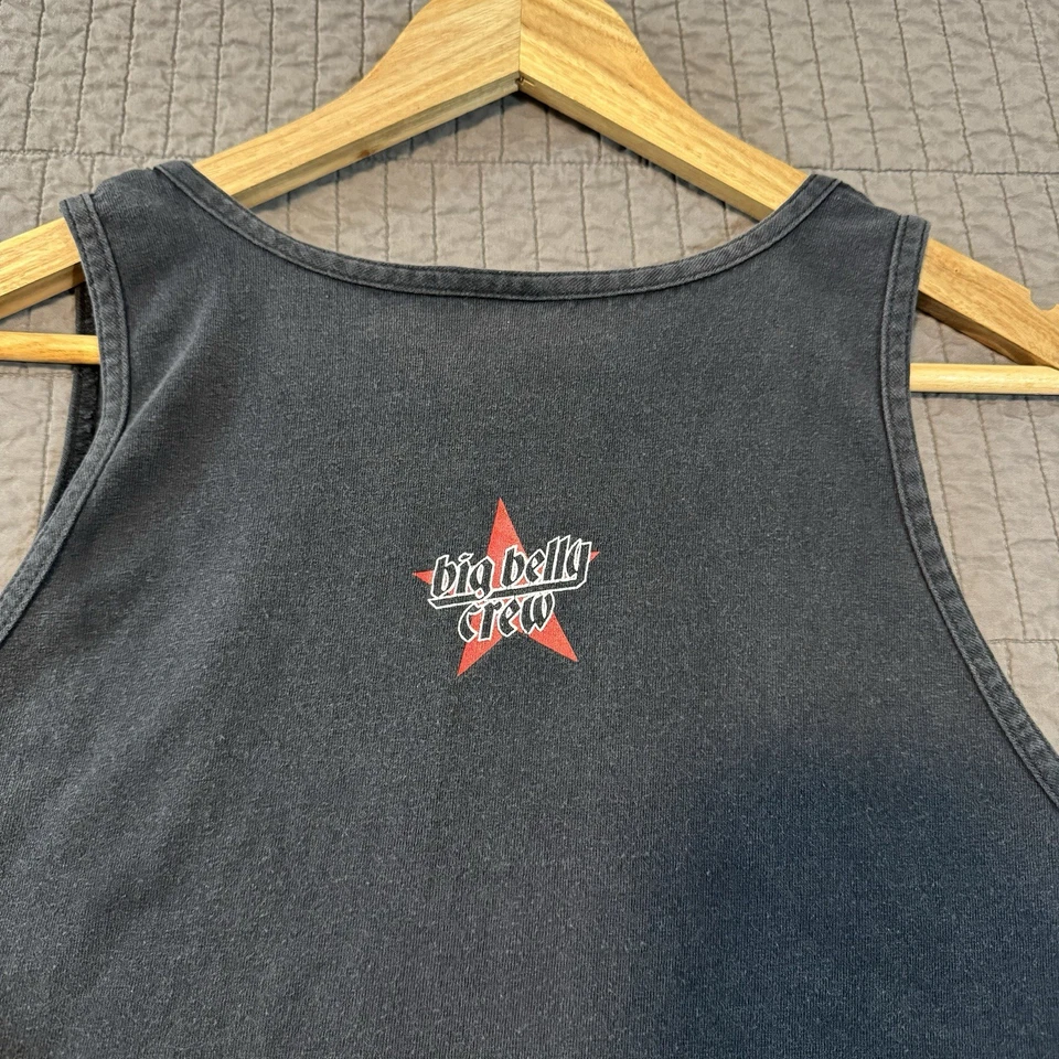 Camiseta sin mangas Big Belly Crew para hombre grande negra entrenamiento informal verano papá descolorida Foto 4 de 4