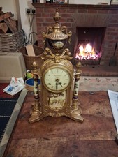 Vintage Imperial Mantle Franz Hermle Ceramic Clock,Floating Balance, Not Working