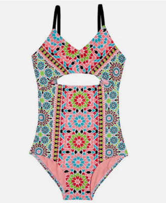 Gossip Girl 1-Piece Swim Suits Designs ( BLACK MULTI, 7 )  NWT