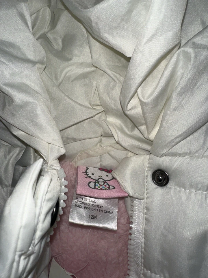 Nuevo - Chaqueta acolchada con cremallera completa Hello Kitty niñas (talla 12 meses) Foto 3 de 4