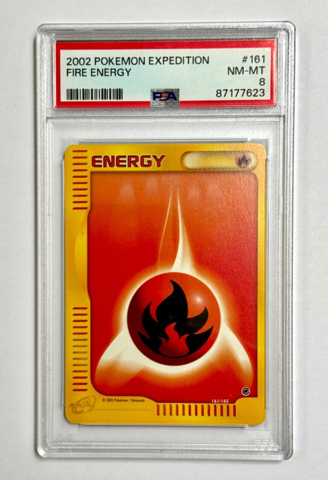 2002 Pokemon Expedition #161 Fire Energy PSA 8 NM-MT