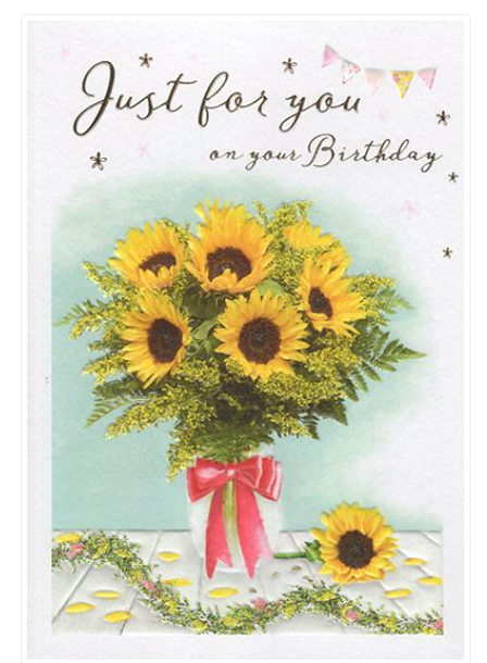 Birthday Card Sunflower Sunflowers Bouquet. Beautiful Birthday Card.