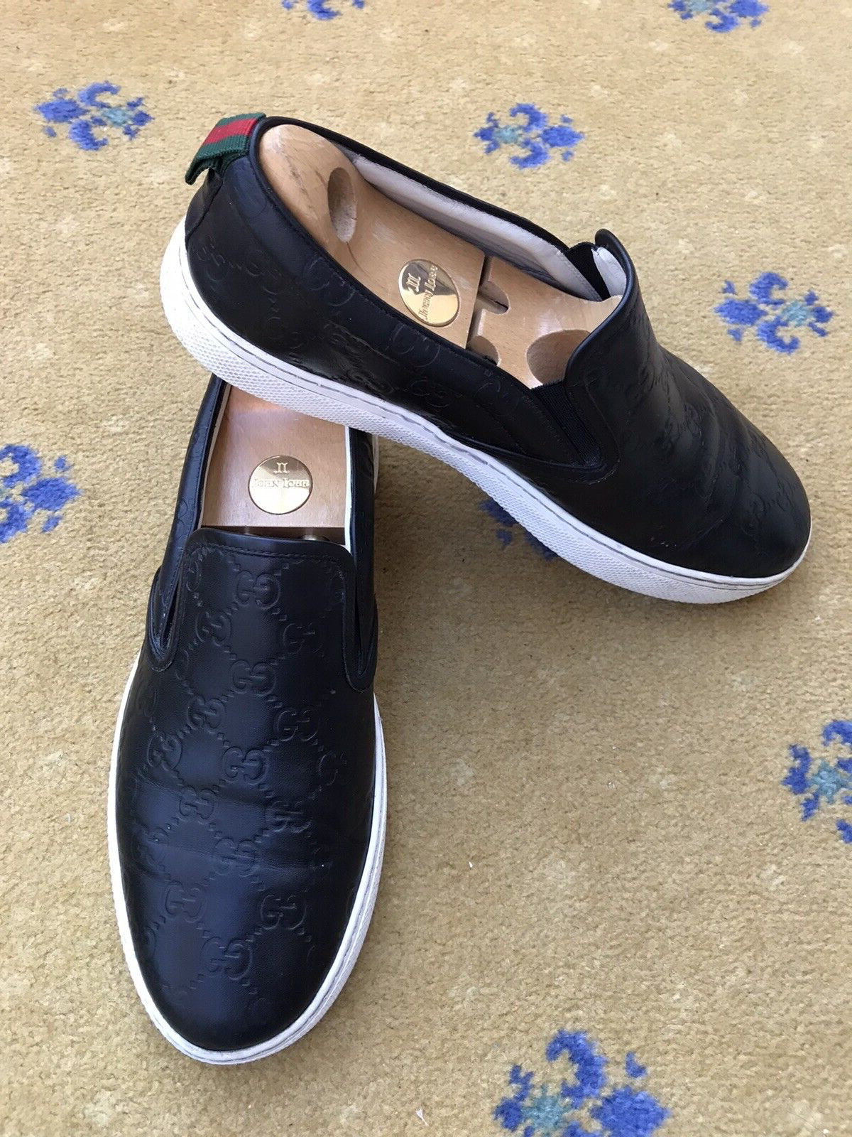 Gucci Trainers Sneakers Shoes Monogram Web Green Red Deck Mens UK 8 US 9 EU 42 thumbnail 4