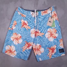QUIKSILVER D Everyday Classic Floral 20" Board Shorts Mens Size 30 Blue Orange
