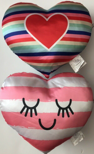 NWT The Manhattan Toy Company Heart Shaped Pillow Sleepy Head or Rainbow Stripe - Picture 2 of 7