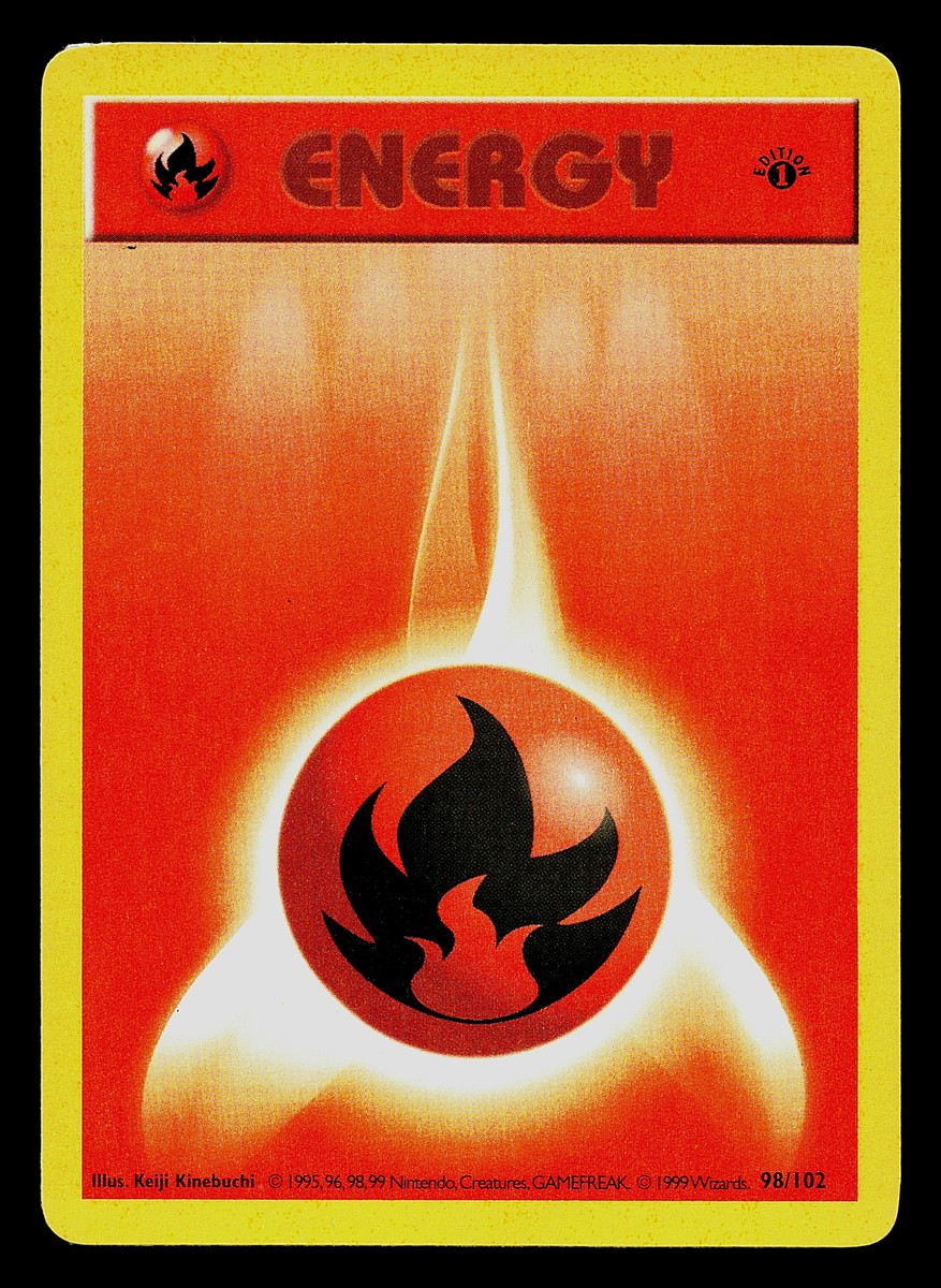 Pokemon Card - Fire Energy 1st Edition Base Set (Shadowless Pokemon Card - Fire Energy 1st Edition Base Set (Shadowless