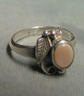 Vintage Sterling Silver Shell Ring Signed I.P. Leaf Feather — photo 2