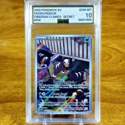 Pokemon Obsidian Flames Houndour 204/197 AGS Gem-MT 10 FA Holo Secret Rare 2023 | eBay Pokemon Obsidian Flames Houndour 204/197 AGS Gem-MT 10 FA Holo Secret Rare 2023 | eBay