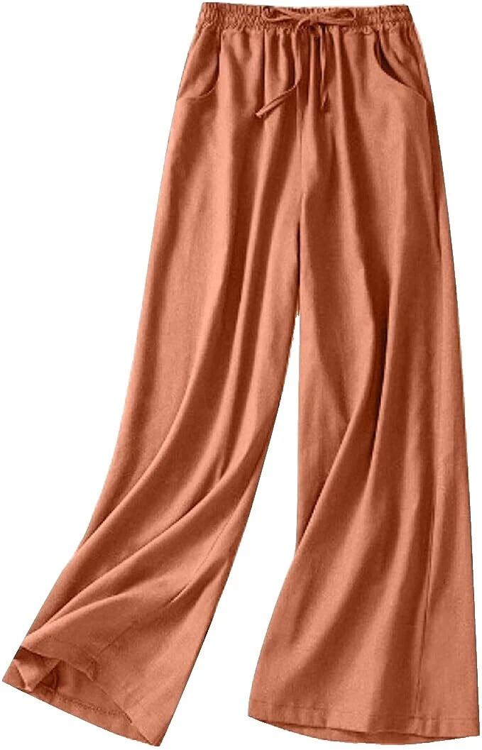 Solid Linen Pants for Women