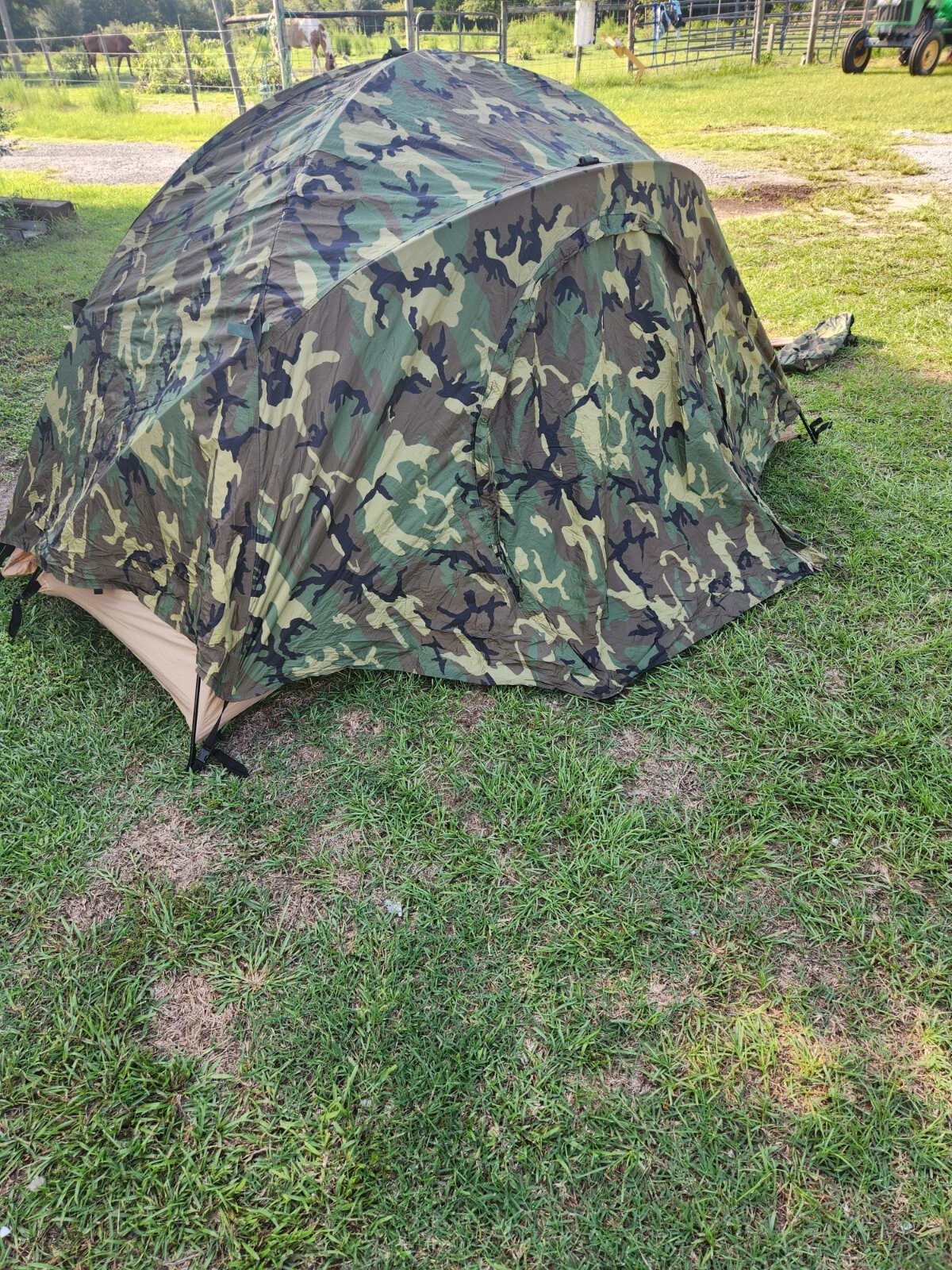 USMC Marine Corps 2 Man Combat Tent Woodland Camouflage Military Issue GRADE B+