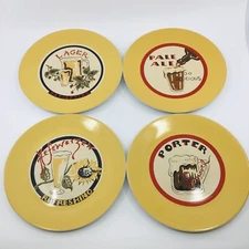 Pottery Barn Set of 4 Stoneware Beer Plates Appetizer Snack Salad Dessert 8.25 