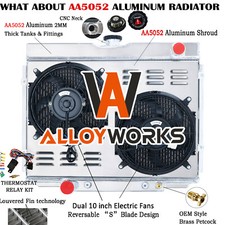 3 ROW RADIATOR W/SHROUD FAN FITS 1967-1970 68 69 FORD MUSTANG MERCURY COUGAR V8