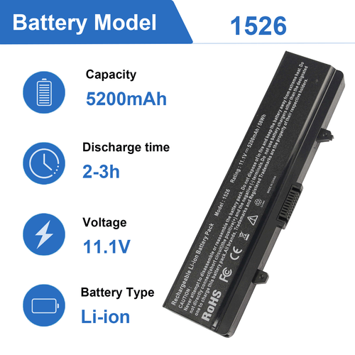 Battery for Dell Inspiron 1525 1526 1545 1546 1440 1750 X284G RN873 K450N 58Wh - Picture 5 of 12