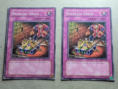 2x Reckless Greed - SD2-EN027 - 1st Edition - YuGiOh-MP 