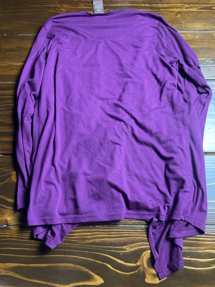 White Stag Sweater, Women's Plus Size 1X, Purple, Faux Layered, Jeweled Cardigan - Image 2 of 4