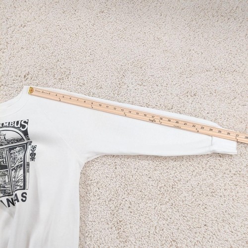 Sudadera De Colección Años 90 Viaje Turístico Cuello Redondo Columbus Kansas Para Hombres Mediana Blanca - Imagen 6 de 8