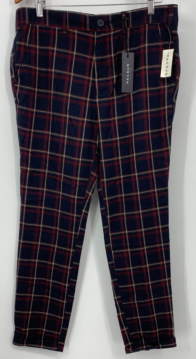 Pacsun Pants Size 34 Multicolor Windowpane Plaid Straight Leg