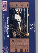1990-91 Pro Set Super Bowl 160 Football 15 SB XV Ticket