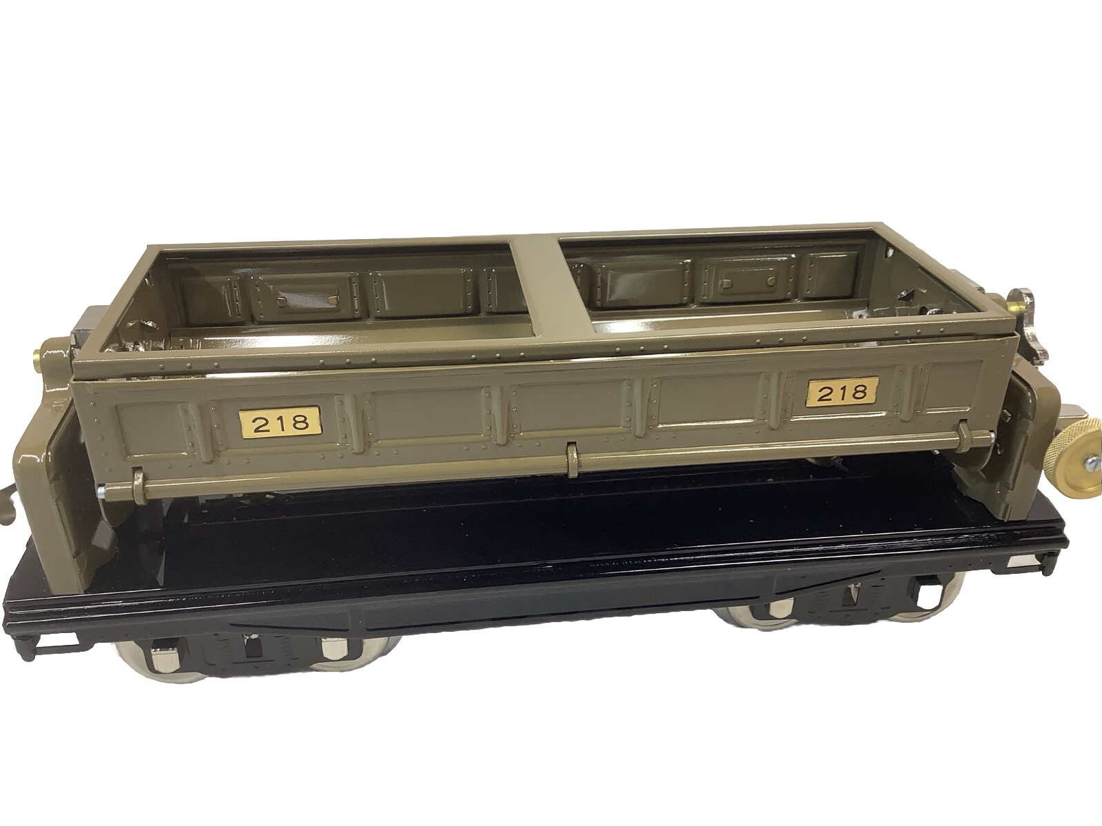 10-1084 MTH 218 Hopper Dump Tinplate Train Car Brass Turn Wheel Mint