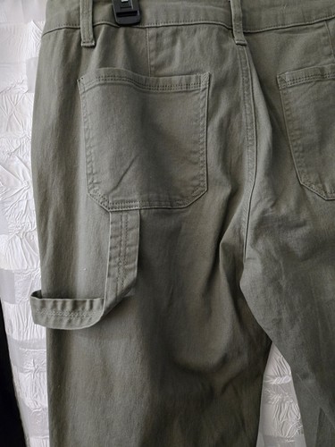 New Sz 12 1822 Denim Women's Soft Stretch Cargo Straight Pants Olive - Picture 5 of 5