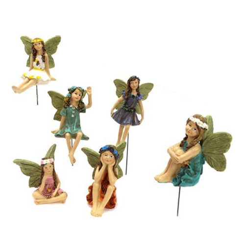 6PCS Mini Fate Statuine Ornamenti per Esterno Giardino Decorazione Accessori Fai da Te - Foto 11 di 12