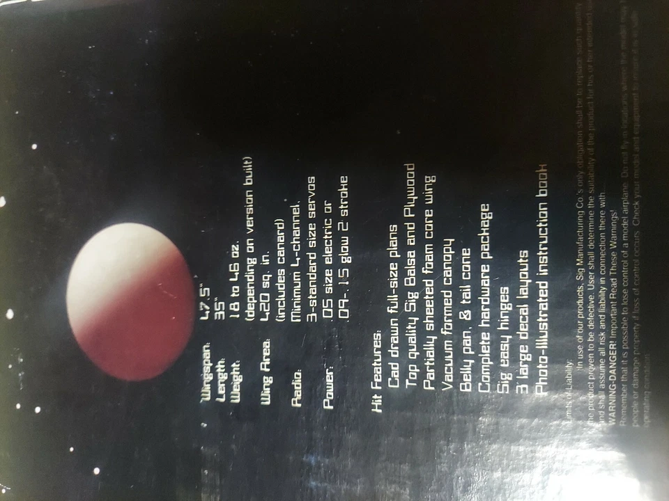 Vintage Sig Tri-Star RC CANARD Airplane kit Long EZ WS-47.5 - Image 4 of 4