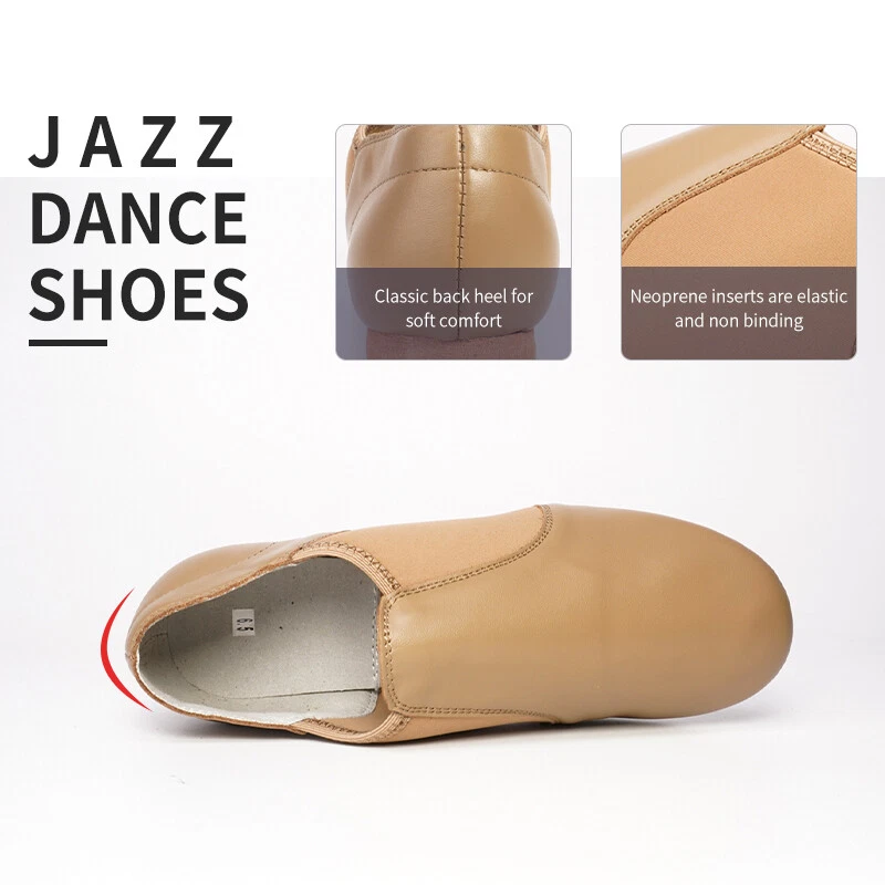 Zapatos de baile de jazz de salón de cuero genuino elásticos para mujeres y niñas  Foto 4 de 4