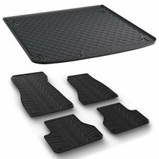 Gledring Fitted Rubber Boot Liner & Floor Mats Set to fit Audi A4 Avant B9 16-24