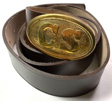 CIVIL WAR CS CONFEDERATE EM FIELD BELT  BUCKLE- SIZE 3 FITS 34-42 INCH WAIST 