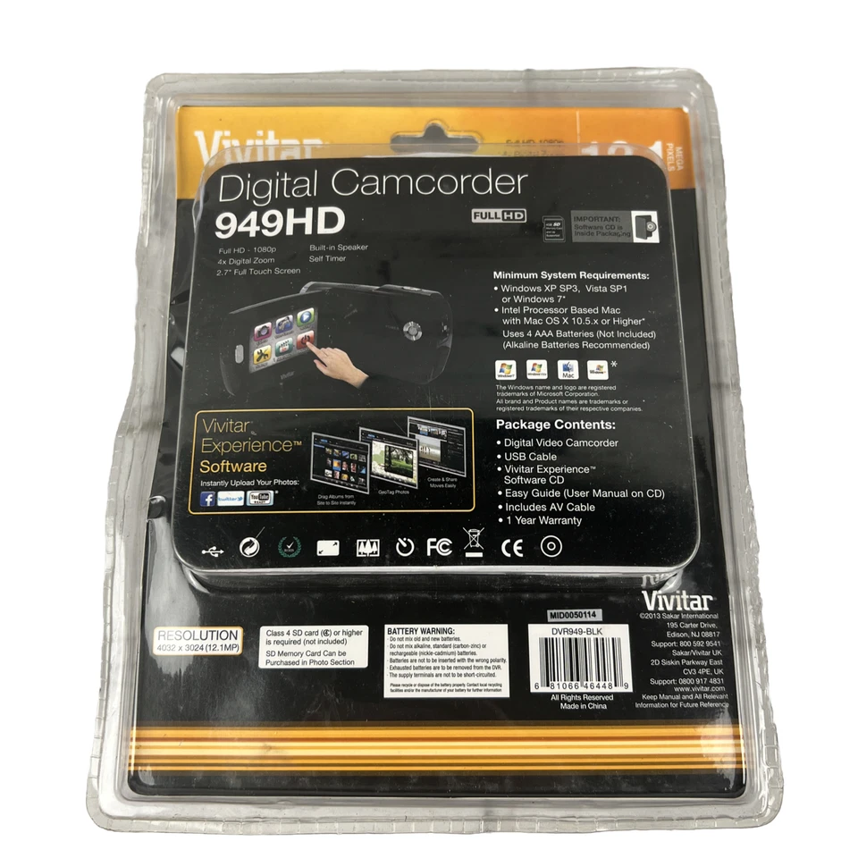 Vivitar Camcorder DVR 949HD 1080p Full HD 12.1 MP NEW OTHER - Image 3 of 4
