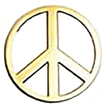 Gold Peace Sign Bike Motorcycle Hat Cap Lapel Pin HP4996G