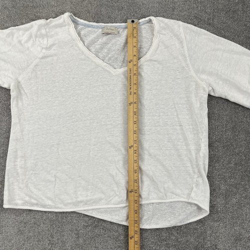 WRAP London Shirt Women Size UK 16 US 12 100% Linen White Half Sleeve Blouse Top - Picture 4 of 9