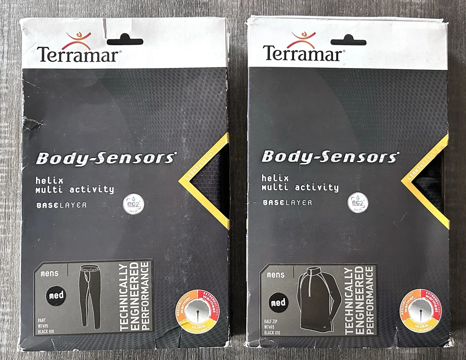 Terramar Body Sensors Helix Base Layers MED Pants and Quarter Zip Top Men’s NIB