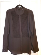 Sheer Black Ladies' Button-Up Top/Blouse from Simply Vera/Vera Wang- Size Large