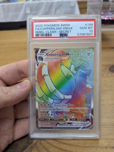 Pokemon TCG Copperajah VMAX Secret Rainbow Rare 199/192 SwSh Rebel Clash PSA 10